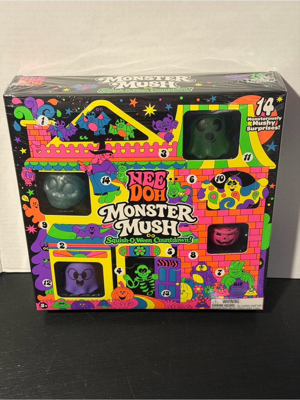 NeeDoh Monster Mush Squish-O-Ween Countdown Halloween Advent Calendar 14 doors